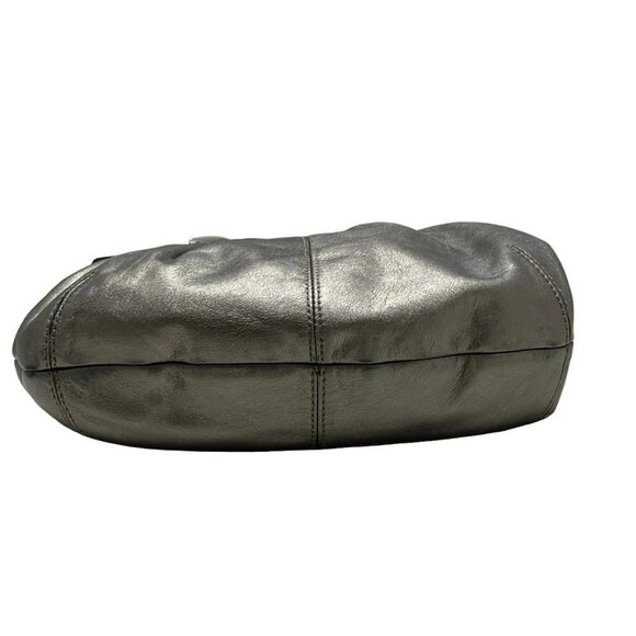 Auth COACH Pleated Leather Hobo F13730 gray metallic Leather - Shoulder Bag - Picture 5 of 12